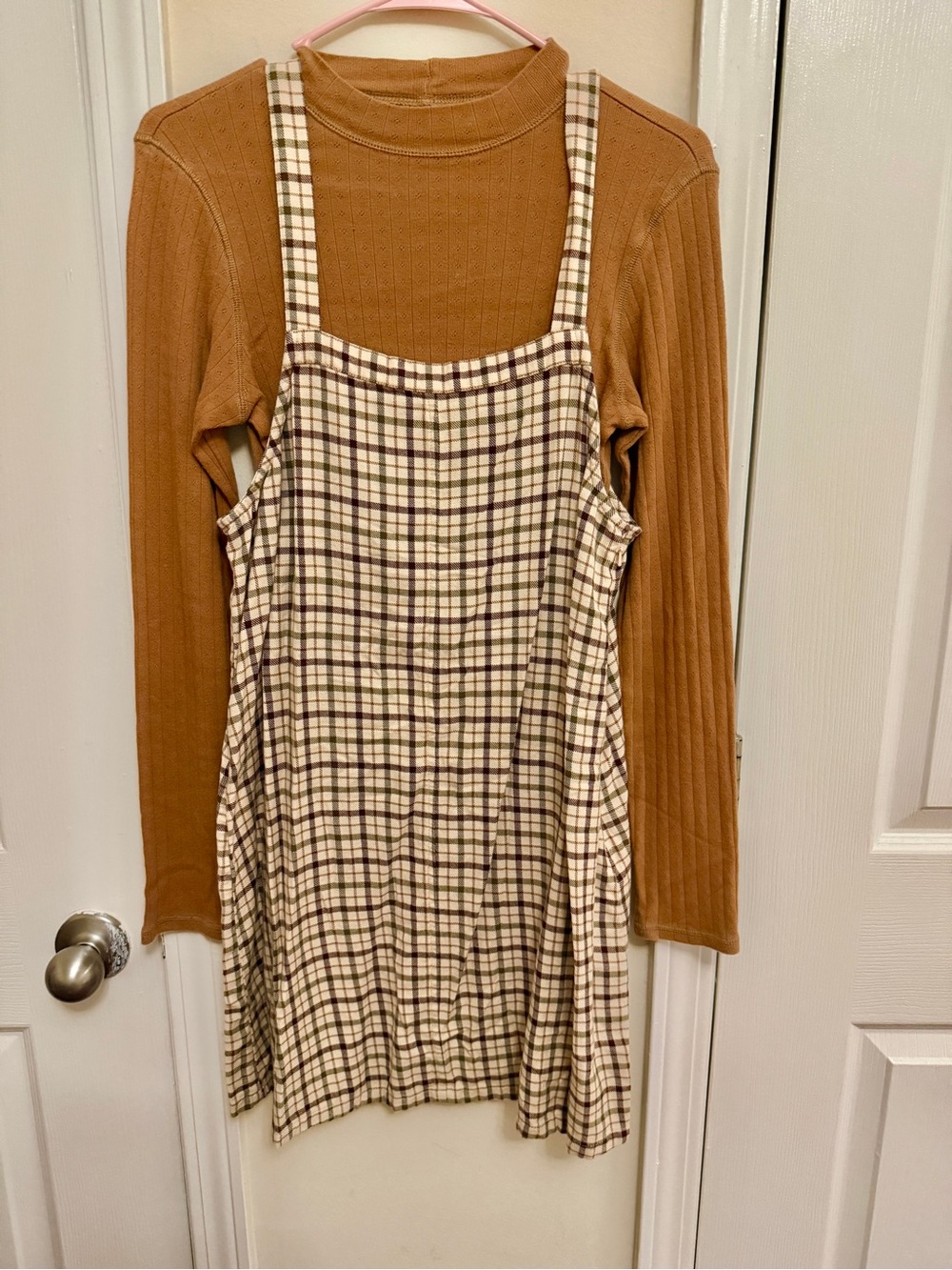 American Eagle Academia plaid dress set